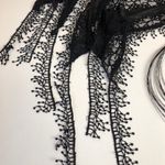 Black Bead Black Multi strand bead choker, earrings and 86” Lace Scarf Photo 4