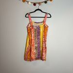 Alice + Olivia  silk blend patchwork beaded strap mini dress Photo 6