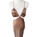 Reformation Poppies Silk Cut-out Maxi Dress Croissant Neutral Size 4 Photo 5