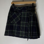 NWT Max & Co Tartan Check Wool Kilt Skirt with Buckle Straps Size 6 Green Photo 0