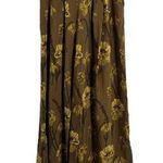 Anthropologie Wide Leg Pants Brown Yellow Floral Lightweight Pleated Maeve 0 Photo 0