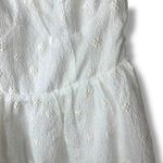 Lulus  NWOT Exceedingly Dreamy White Textured Woven Floral Tie-Strap Midi Dress Photo 5