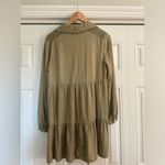 ZARA Long Sleeve Tiered Green Dress Photo 3