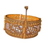 Nazila Couture Designed Gold Plated Bracelet with Clear Gem Accents Photo 1