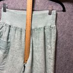 Inizio Made in Italy Linen Pants S Mint Green Lagenlook Wide Waistband Cropped Photo 4