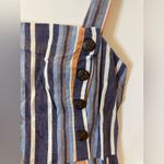 Fishbowl Women’s Sleeveless Striped Linen Wide Leg Jumpsuit Button Detail S 15 Blue Size undefined Photo 3