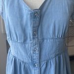 Levi's Levi’s Katherine maxi dress Blue denim tie shoulder pearl button dress XL Photo 4