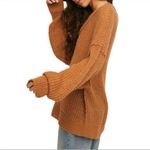 Free People  Lulu Oversized V-Neck Sweater in Birchwood Brown - Size: Large Photo 8