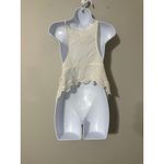 Ecote  URBAN‎ OUTFITTERS Eyelet Lace Tie Strap Tank Top Cream Crochet Boho S Photo 5