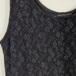 Vintage 80's Black & Silver Metallic Open Knit Midi Dress with Matching Top Size 4 Photo 5