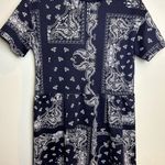 ZARA Tunic Dress Navy White Boho Oversized Size Small Patchwork Bohemian Photo 2