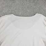 Vintage Womens Shirt XL White Scoop Neck Long Sleeve Ruffle Cuffs Pullover Photo 5