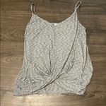 Kaileigh  Light Gray & White Striped Twist Front Camisole, Size Small Photo 0