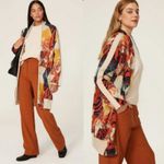 RTR Aldo Martins Naeba Geometric Multicolor Patchwork Long Sleeve Cardigan Sz 2 Orange Photo 1