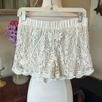 Blu Pepper Beige Crochet Lace Shorts Elastic Waist Photo 1