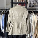 Nasty Gal  6 Genuine Leather Blazer Beige Taupe Fitted Jacket Photo 2