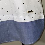Jones New York White black dot denim bottom blouse Photo 5