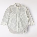 ZARA White Poplin Oversized Two-Pocket Button-Up Shirt Size XS Minimalist Photo 0