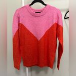 VERO MODA Plaza Pink and Orange Colorblock Crewneck Sweater size small Photo 0