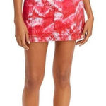 Free People Denim Mini Skirt Size 2 Back zip closure Tie Dye Pink Photo 0