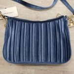 💕LANCASTER PARIS💕 Pleated Velvet Crossbody Bag ~ Blue NWT Photo 2