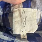 Joie  Blue & White Check Plaid Cotton Blend Tie Waist Paperbag Shorts Women Sz L Photo 6