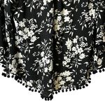 Mimi Chica  Black White Floral Kimono Bobble Trim TBEV757 Romantic Flowy‎ NWT S Photo 7