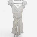 Selfie Leslie  Whimsy Ruffle Shoulder Dress – White Soft-Girl Bridalcore Mini XS Photo 4