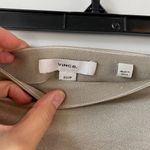 Vince  Zip-Detailed Satin-Crepe Midi Skirt Womens‎ Size XS Ecru Mid Weight Career Photo 3