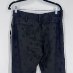 Smythe Womens Flat Front Jacquard High Rise Tapered Leg Casual Pants Blak Size 6 Black Photo 2