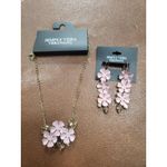 Simply Vera Wang 3D Pink Triple Floral Statement Necklace & Earrings Set Photo 1