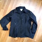 Allison Taylor  S 6 Silk Y2K Witchy Black Sequined Beaded Button Down Top Evening Photo 1