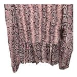 Tyler Boe Peplum Top Pink Snake Print Size Small Long Sleeve Women Shirt Photo 2