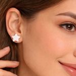 NWOT Star Earrings Lot Red Glitter Studs & White Acrylic Studs Cute Gift Set Photo 1