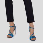 Tibi Vivian Satin Strappy Sandal Heels in Blue Orchid Size 7 Photo 1
