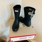 Hunter  Original Short Back Adjustable Rain‎ Boot, BLACK GRAY, Size 10, NWT Photo 1