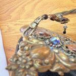 Maya Evangelista Resin Vintage Rhinestone Bead Clutch Handbag purse crossbody Black Photo 14