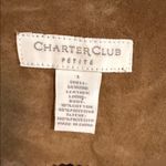 Charter Club  quilted Tan suede Leather Jacket size large Photo 4