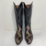 Tony Lama Vintage Snakeskin Navy Blue Leather Cowboy Cowgirl Boots, Size 6.5 M Photo 1