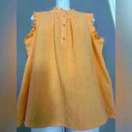 Studio West  Women's Gauge Smocked Ruffle Neck Top (297) Photo 4