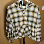 Urban Republic Urban Outfitters Alex Womens Gold Black Popover Hooded Flannel Shirt Size XS Photo 0