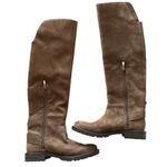 EUC G H BASS India Over the Knee Brown Faux Suede Flat Boots with Buckle Sz 5.5 Photo 8