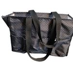 Thirty One Zip Top Organizing Utility Tote Small 15" Ditty Dot Polka Dot 31 ZOUT Black Photo 1