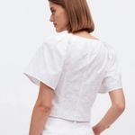 Madewell  Darted V-Neck Crop Top in Floral Retail $92 White Size 6 Photo 2