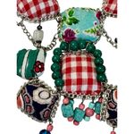 VINTAGE Handmade Italian Beaded Cloth Pillow Embellished Necklace STUNNING Photo 3