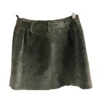 Hugo Buscati Hunter Green Leather Mini Skirt Size 2 Genuine Leather Photo 5
