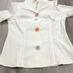 Katherine New York Multicolor Funky‎ Button Retro 3/4 Sleeve Top Size S White Photo 6