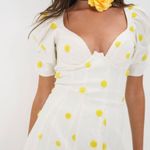 For Love & Lemons White and Yellow Mini Dress Photo 2