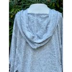 POL S Hoodie 3/4 Sleeve Bandana Print Dolman Sleeve Heather Gray Photo 4