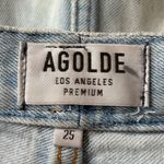 AGOLDE denim shorts women button fly cut off distressed summer cotton size 26 Photo 2